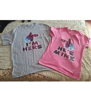Gildan Disney T-Shirts Set - Men & Woman Size Large & Medium